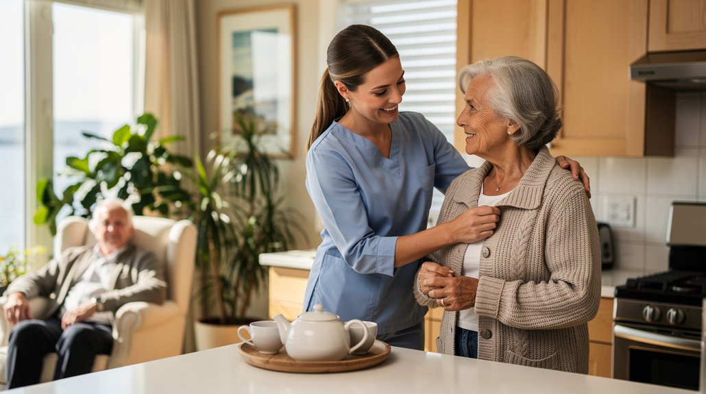 home-care-burnaby-senior-support-in-kitchen-with-caregiver
